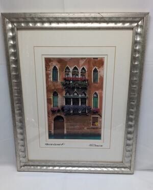 Martin Roberts Venice Facade #1 Signed Lithograph Framed Matted Venice Italy Art